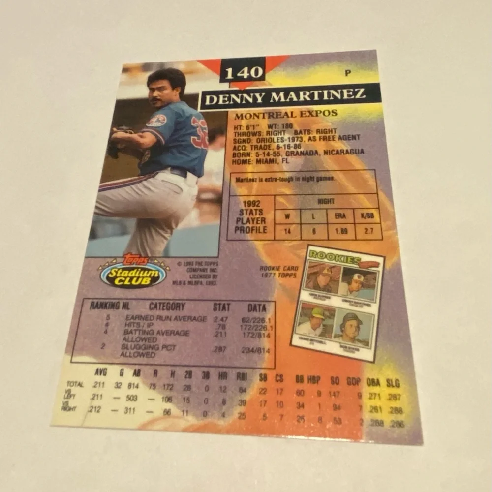 Topps dennis martinez